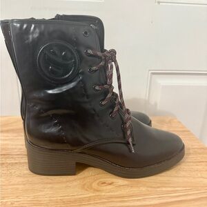 Sam & Libby Black Combat Boots with  Laces and Zip New Never Worn